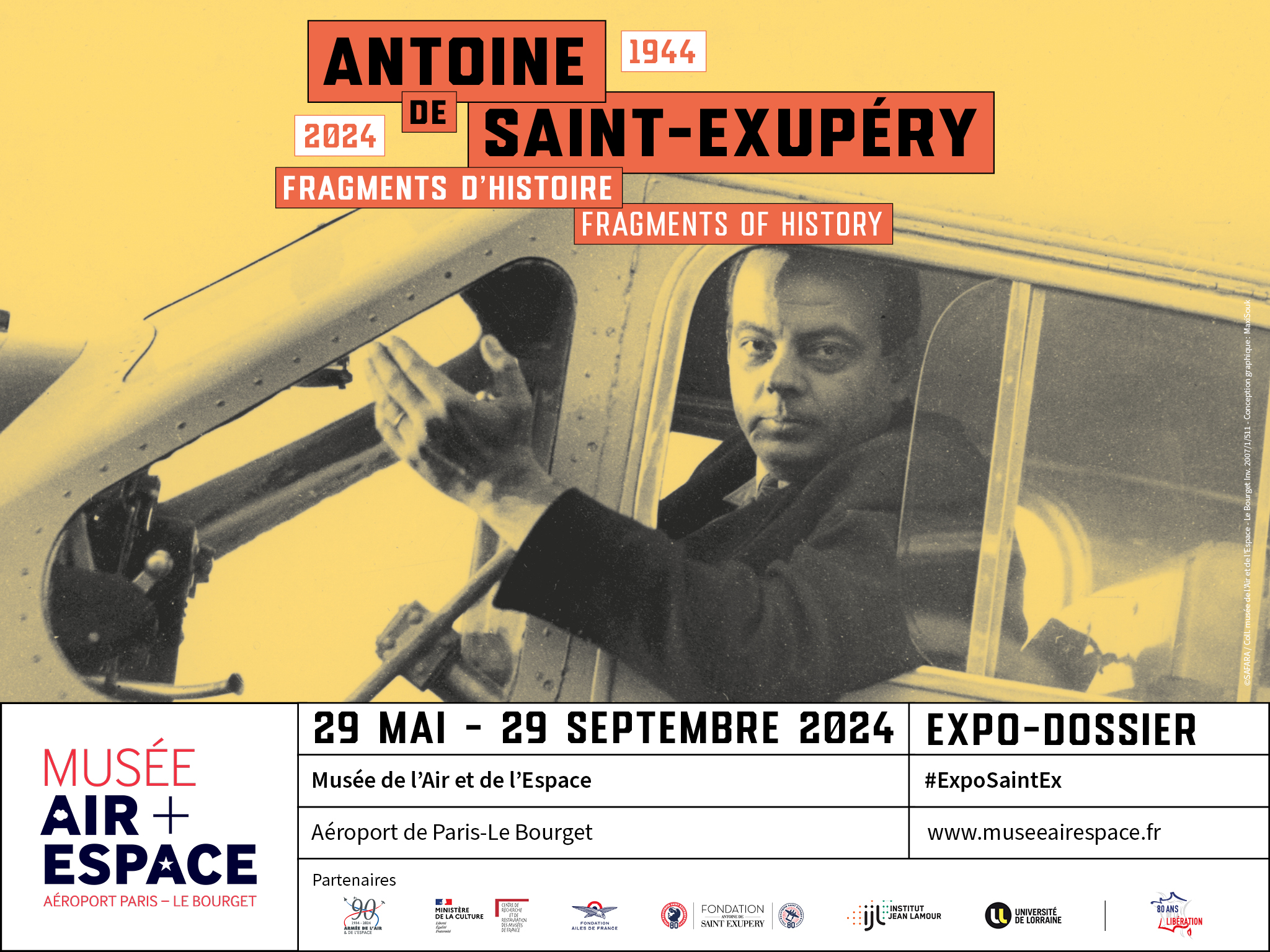 Exposition « Antoine de Saint Exupéry 1944 -2024 – Fragments d’Histoire » au Musée de l’Air et de l’Espace du Bourget